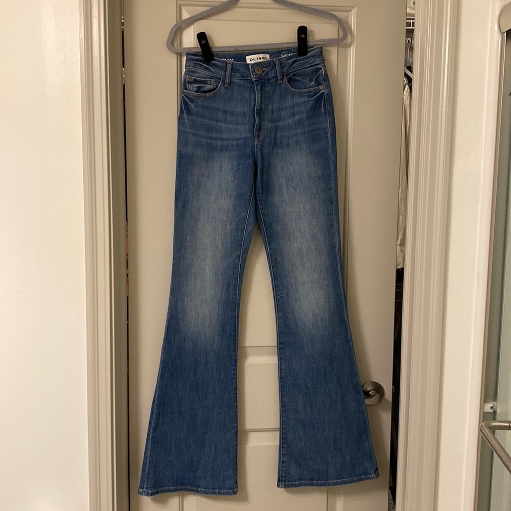 DL 1961 Heather High Rise Flare. Like new, worn once.